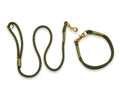 Army Green Rope Dog Collar with whipping