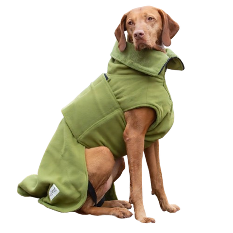 Green Perfectly Practical Dog Drying Coat