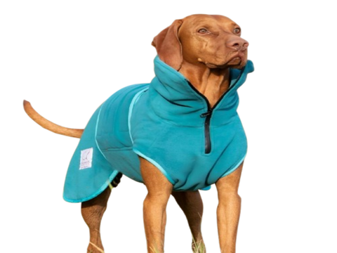 Teal Superior Perfectly Practical Dog Drying Coat