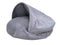 Grey Luxury Dog Cave Bed With Removable Firm Hood